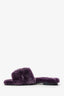 Hermès Purple Shearling 'Oran' Sandals Size 34
