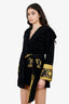 Versace Black/Yellow Baroque-Printed Belted Robe Size M