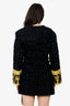 Versace Black/Yellow Baroque-Printed Belted Robe Size M