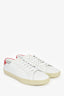 Saint Laurent White/Red Leather Sneakers Size 41.5