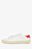 Saint Laurent White/Red Leather Sneakers Size 41.5