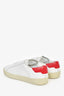 Saint Laurent White/Red Leather Sneakers Size 41.5