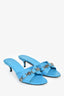 Balenciaga Blue Leather Cagole Kitten Heels Size 37