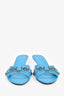Balenciaga Blue Leather Cagole Kitten Heels Size 37