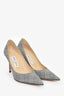 Jimmy Choo Silver Sparkle Star Detail 'Agnes' Heels Size 37