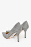 Jimmy Choo Silver Sparkle Star Detail 'Agnes' Heels Size 37