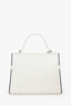 Delvaux White/Black Leather Tempete MM with Strap