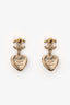 Pre-Loved Chanel™ 2022 Gold Tone Metal Crystal/Faux Pearl Embellished Heart Earrings