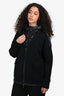 Moncler Black Maglia Cardigan Down Zip Up Hoodie Size S