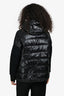 Moncler Black Maglia Cardigan Down Zip Up Hoodie Size S