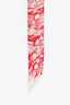 Christian Dior White/Red Silk Twilly