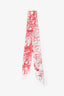 Christian Dior White/Red Silk Twilly