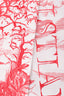 Christian Dior White/Red Silk Twilly
