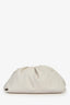 Bottega Veneta White Ecru Leather Large Classic Pouch