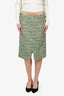 Etro Green Tweed Midi Skirt Size 48