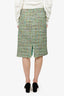 Etro Green Tweed Midi Skirt Size 48