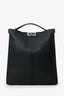 Fendi Black Grained Leather Peekaboo X-Lite Tote With Strap
