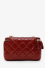Pre-Loved Chanel™ Red Lambskin Quilted Small Pillow Crush Vanity Case With Chain