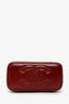 Pre-Loved Chanel™ Red Lambskin Quilted Small Pillow Crush Vanity Case With Chain