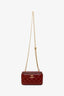 Pre-Loved Chanel™ Red Lambskin Quilted Small Pillow Crush Vanity Case With Chain