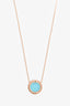 Tiffany & Co. 18K Yellow Gold/Turquoise T Circle 0.05ct Diamond Pendant