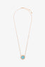 Tiffany & Co. 18K Yellow Gold/Turquoise T Circle 0.05ct Diamond Pendant