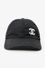 Pre-Loved Chanel™ Black Cotton CC Baseball Cap