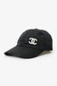Pre-Loved Chanel™ Black Cotton CC Baseball Cap