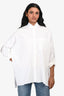 Brunello Cucinelli White/Silver Beaded Fringe Embellished Button Up Shirt Size XS