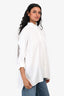 Brunello Cucinelli White/Silver Beaded Fringe Embellished Button Up Shirt Size XS