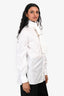 Burberry White Pin Neck Tie Detail Button Up Shirt Size 2 US