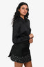 Gucci Black Silk Long Sleeve Button Up Shirt Size 38