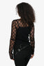 Gucci Black Sheer GG Monogram Long Sleeve Top Size XS