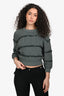 Brunello Cucinelli Green Sequin Embellished Cropped Sweater Size S