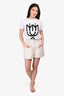 Pre-Loved Chanel™ 2023 White Coated Aged Leather High Waisted Shorts Size 36