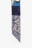 Hermès Blue/Grey Graphic Printed Twilly