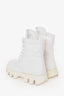 Prada White Canvas High Top Lace Up Boots Size 36.5