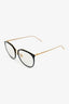 Linda Farrow Black/Gold Tone Metal Optical Glasses