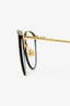 Linda Farrow Black/Gold Tone Metal Optical Glasses