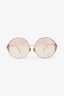 Linda Farrow Rose Gold Tone Metal Round Frame Sunglasses