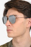 Christian Dior Silver Tone Metal Reflective Aviator Sunglasses
