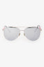 Christian Dior Silver Tone Metal Reflective Aviator Sunglasses