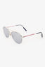 Christian Dior Silver Tone Metal Reflective Aviator Sunglasses