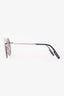 Christian Dior Silver Tone Metal Reflective Aviator Sunglasses