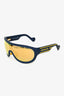 Moncler Blue/Yellow Oversized Reflective Sunglasses