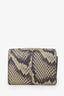 Fendi Green Elaphe Snakeskin Leather Micro Trifold Compact Wallet