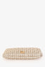 Miu Miu Gold Metallic Matelasse Zip Pouch + Eye Mask Travel Sets