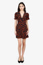 Staud Red Floral Printed Silk 'Milla' Print Mini Dress Size 2