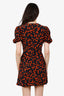 Staud Red Floral Printed Silk 'Milla' Print Mini Dress Size 2