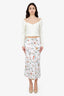 Reformation White Floral Print Maxi Skirt Size XS